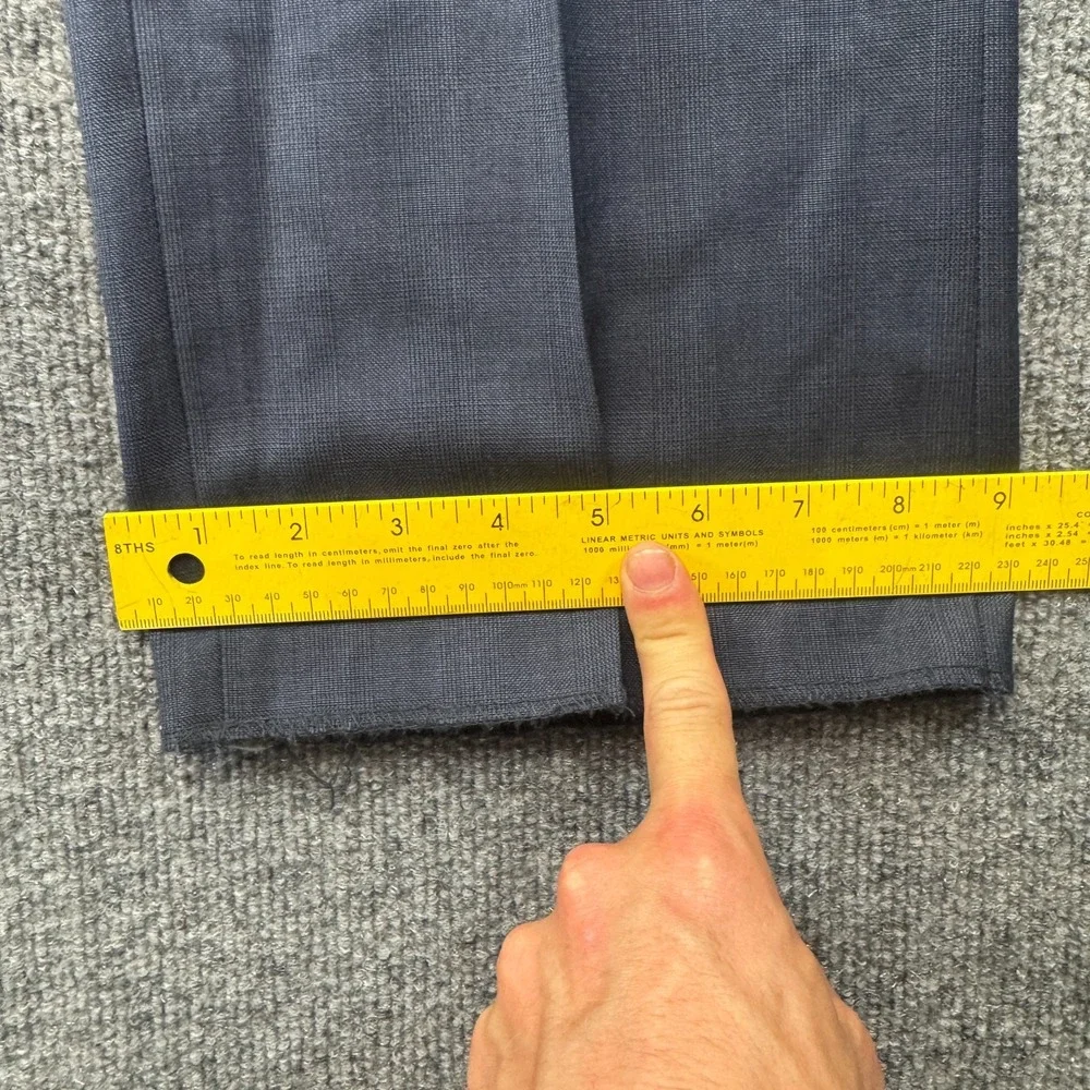 Giorgio Cosani Dress Pants Men 34x38 Blue Wool Pleated Professional Straight Leg